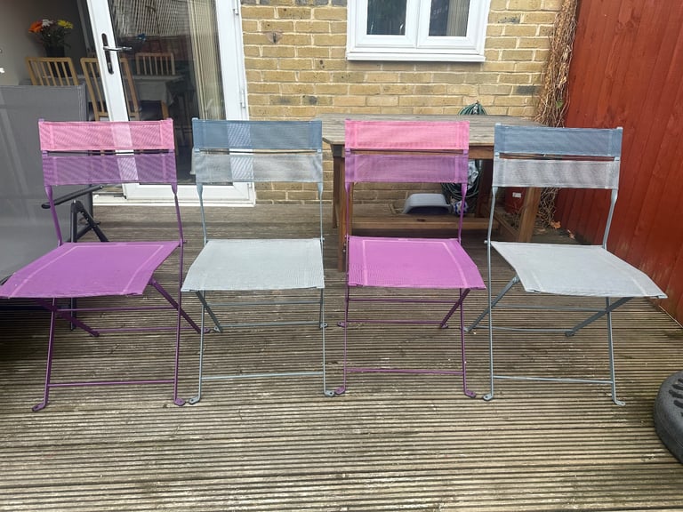 image for Fermob Latitude Garden Chairs – Set of 4 (Folding) – £39 Quick Sale ⚡