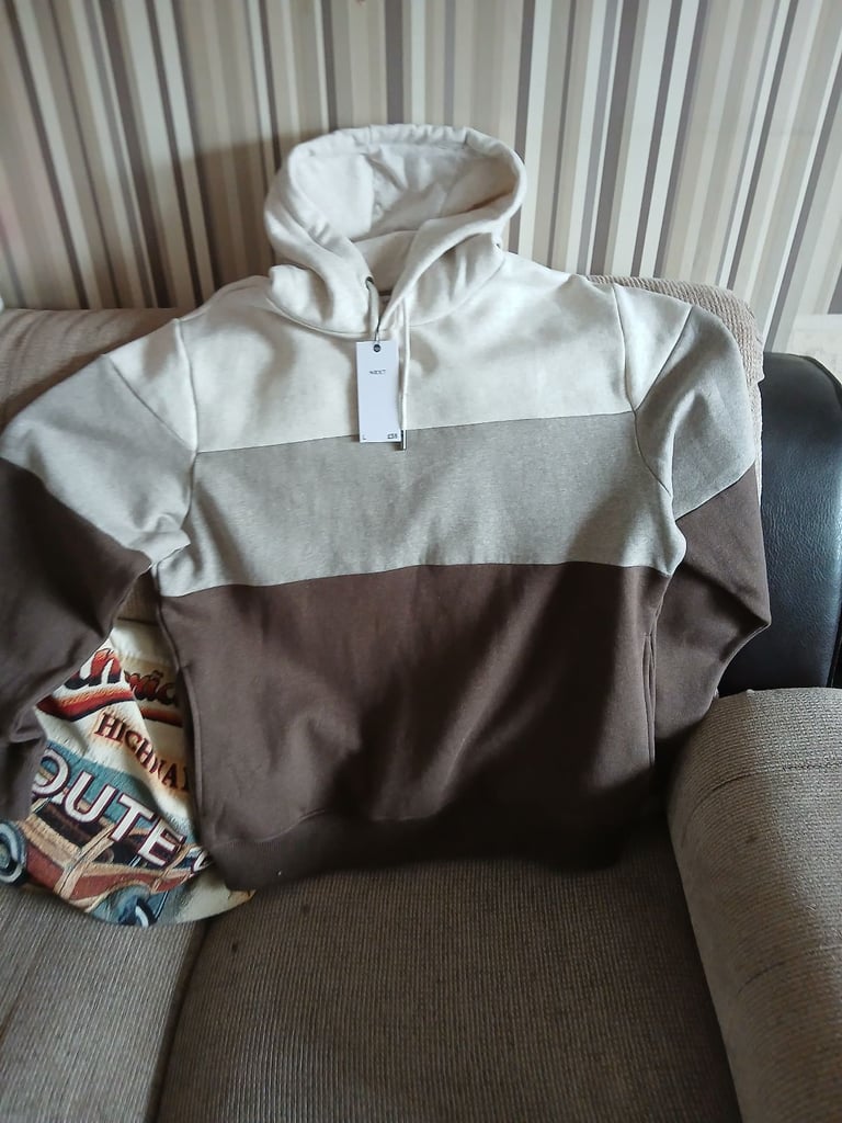 image for NEXT Hoodie cream/grey/brown 