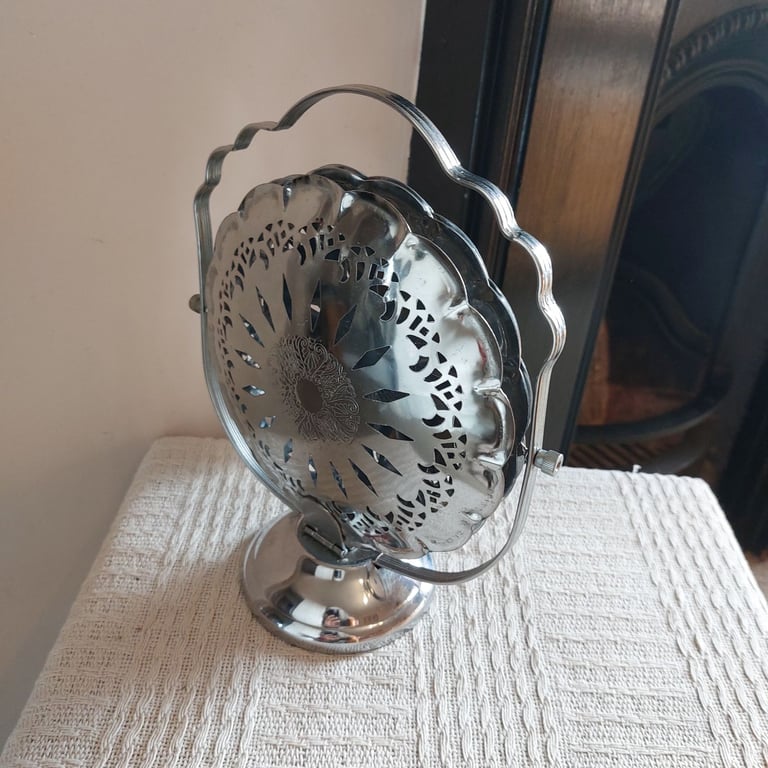 Vintage Steel Three Plate Folding Cake Stand 