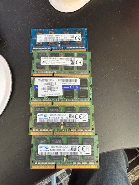 5 X 8gb ddr3 laptop memory sticks
