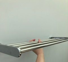 Floating chrome shelf