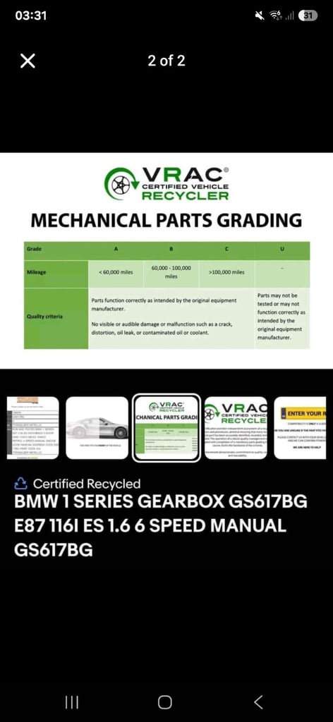 Bmw serie 1 gearbox
