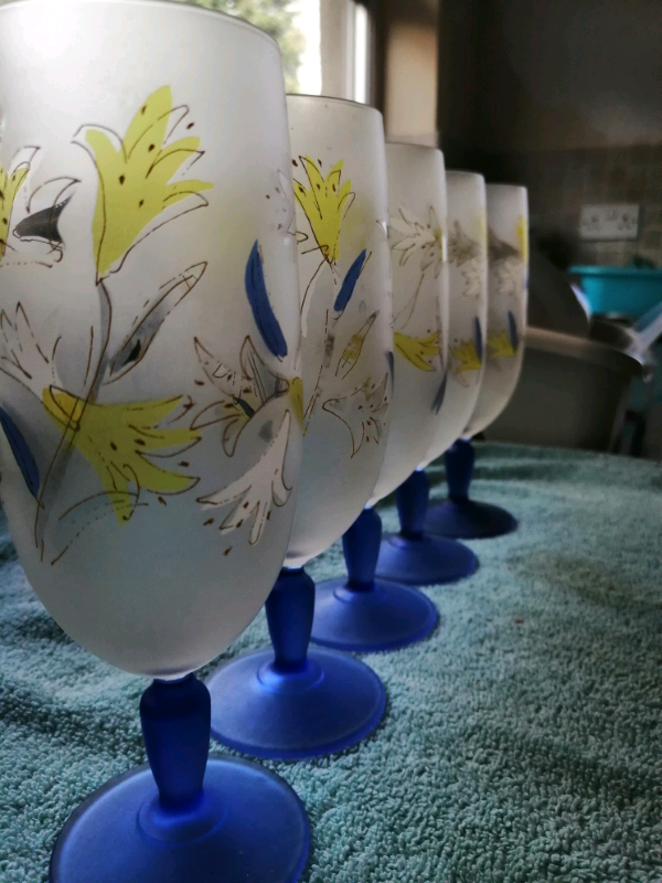 Tall frosted glasses