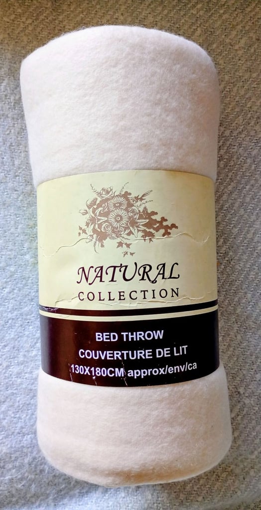 image for Bed Throw, cream. Brand new, measures 130cm x 180cm, Made by Natural Collection