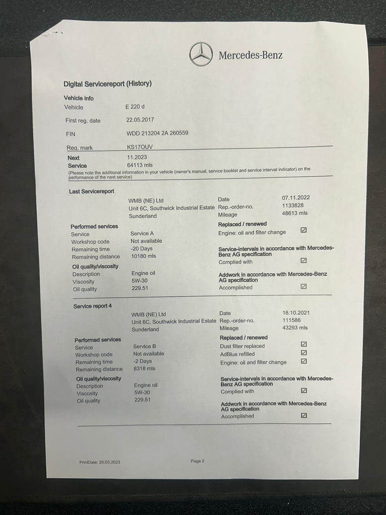 2017 Mercedes-Benz E Class 2.0 E220d AMG Line (Premium) G-Tronic+ Euro 6 (s/s) 5dr ESTATE Diesel ...