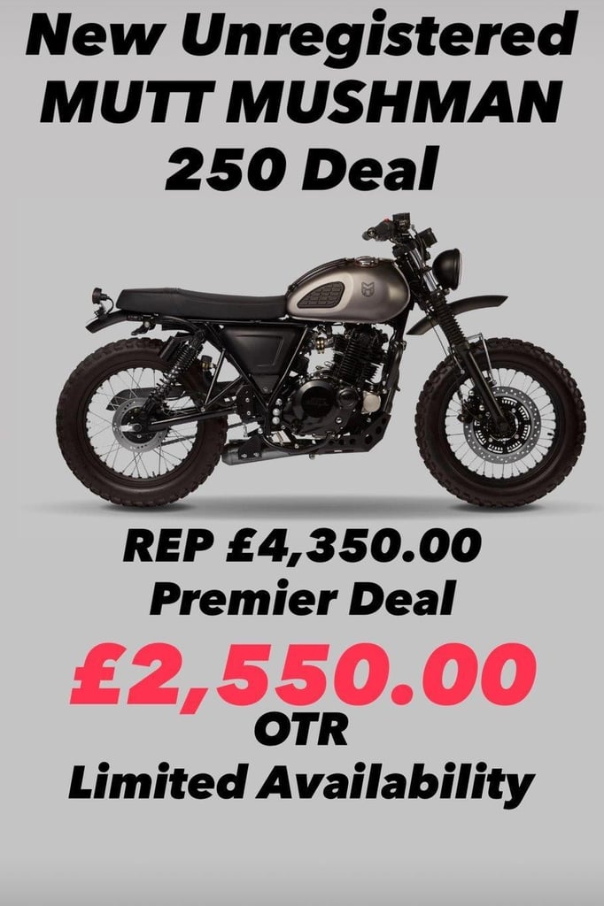 image for New Unregistered Mutt Mushman 250. Save £1800  - Limited 3 only 