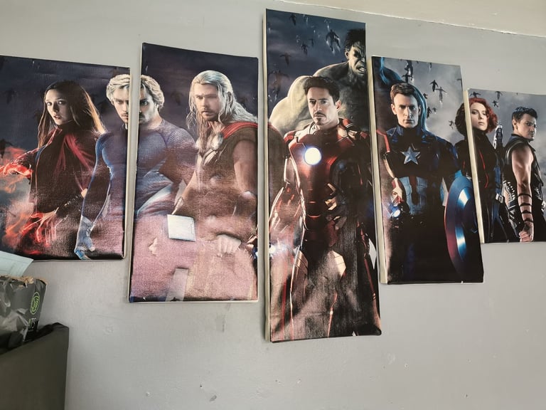 image for 5 piece canvas wall art set, marvel 