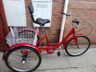 As New Bright Red Folding Tricycle