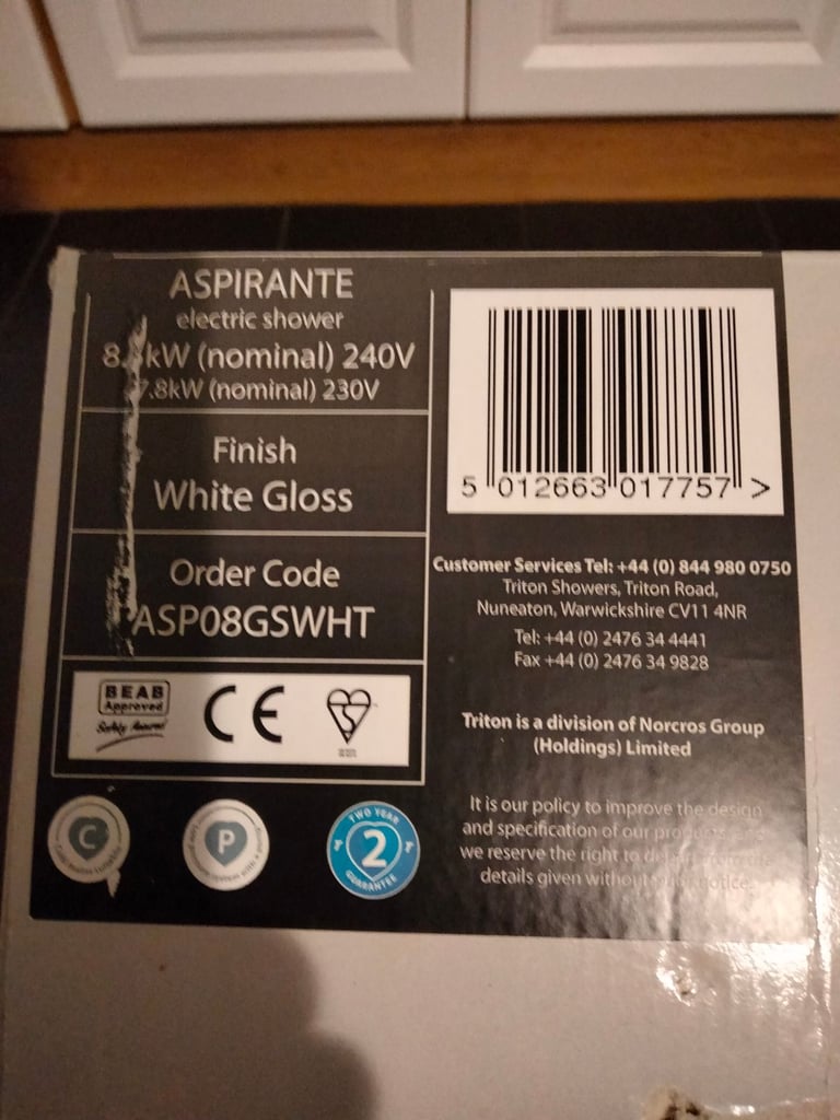 Brand new Triton electric shower 