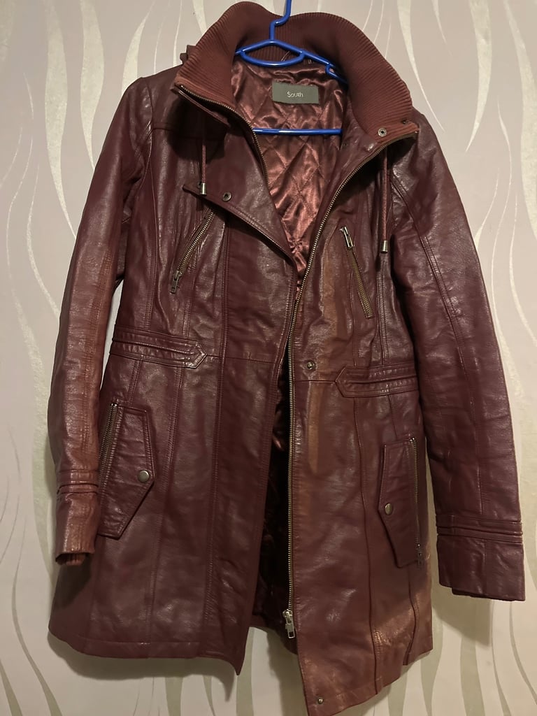 South Burgundy Leather Jacket