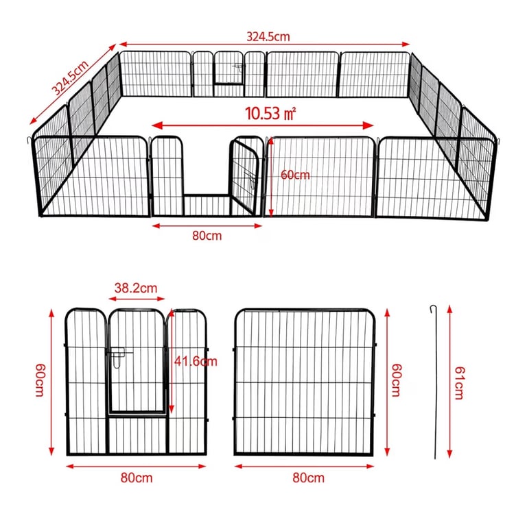 Extra large pet playpen 16 panels 
