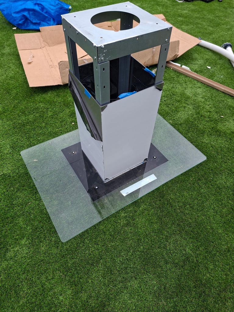 Chrome extractor fan with glass surround 