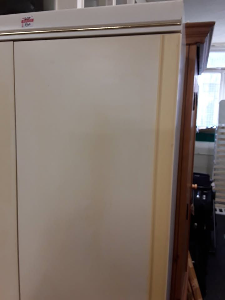 White single two drawer wardrobe Copley Mill Low Cost Moves 2nd Hand Furniture STALYBRIDGE SK15 3DN
