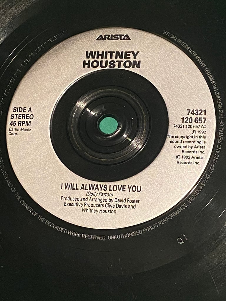Whitney Houston . I will always love you.. . Vinyl 