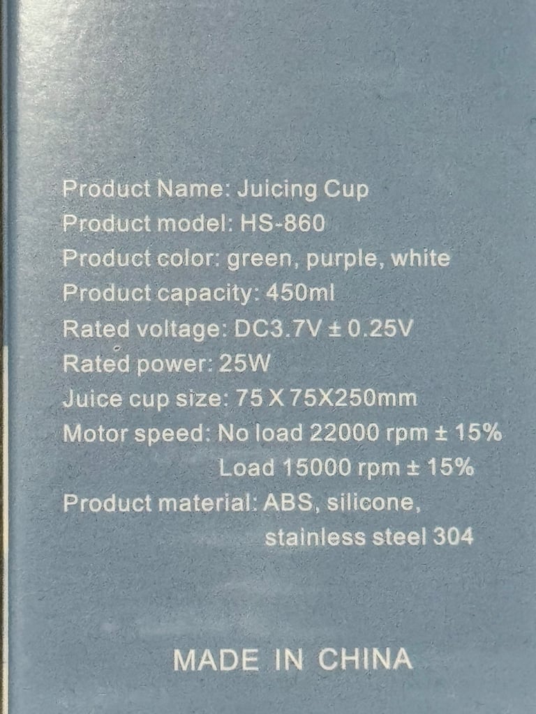 Rechargeable Handheld Blender/Juicer - 450ml