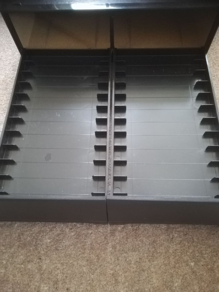 VHS Video Cassette Tape Storage Drawer Box Black 24 Tapes Retro VCR Media Tapes