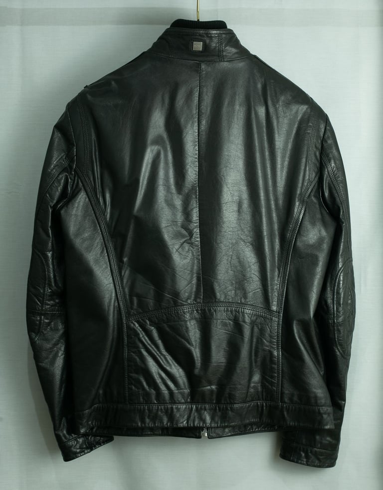 HUGO BOSS AICON1 LEATHER JACKET SIZE - IT46 - UK46 - MEDIUM RRP: £650