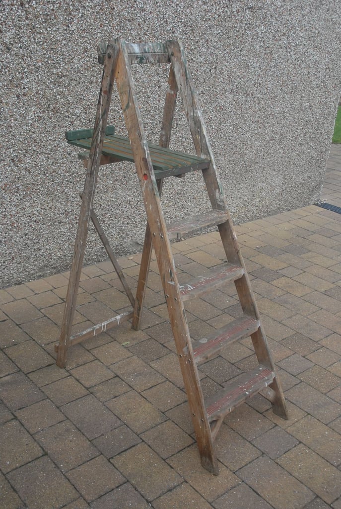 Two Traditional Wooden Step Ladders (Prestige, CCM)