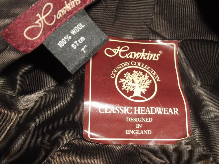Ladies Hawkins Country Collection Lovat Green Tweed Check Bakers Boy Cap Size 7  57 cms.