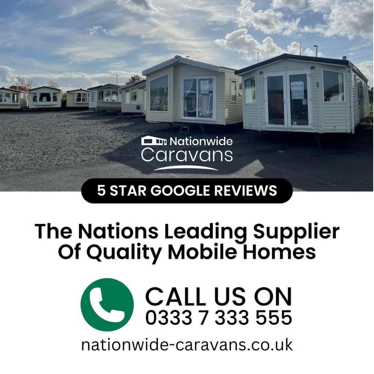 Static Holiday Caravan For Sale Off Site Swift Bordeaux 38 x 12, 3 Bedroom 