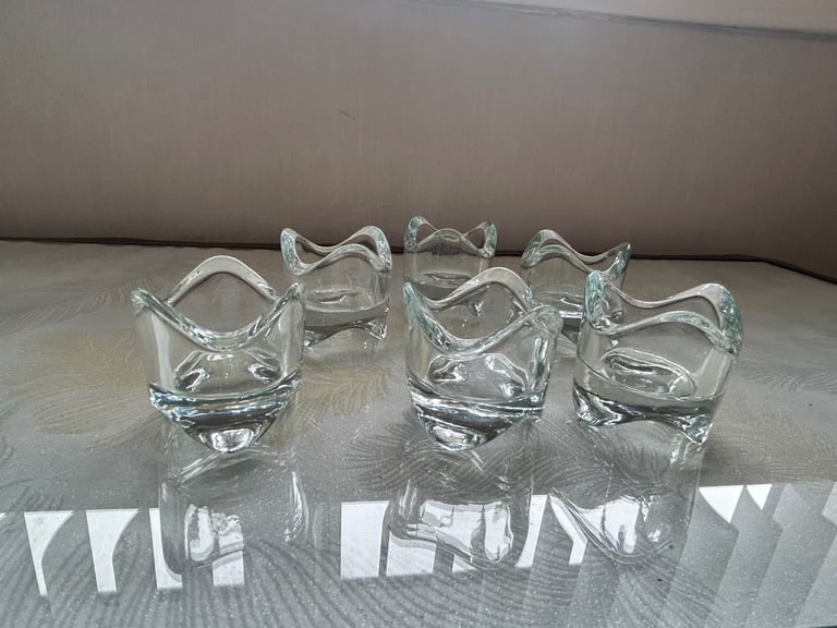 Glass Tealight Holders x 6