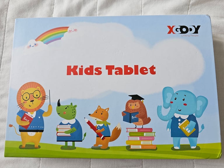 image for Xgody 7 inch Android 12 Kids Tablet with Ocean Blue Case and Pen