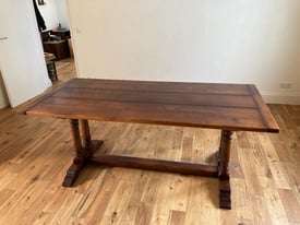 Solid Dark Oak Wooden Refectory Dining Table Seats 6-8