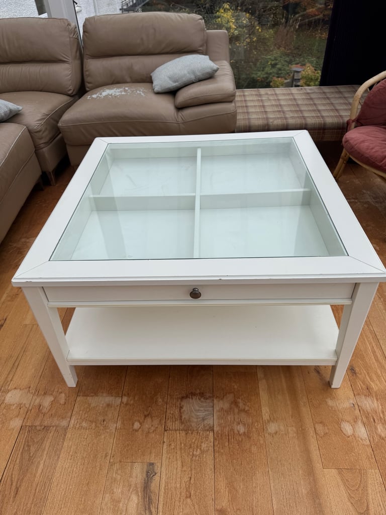 image for IKEA Liatorp coffee table white square with drawer