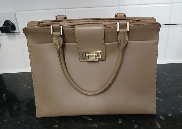 Hobbs London 100% Leather Handbag Neutral Light Brown. Used item, good condition.