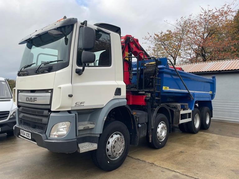 DAF CF 440 8x4 TIPPER GRAB LORRY EURO 6 PALFINGER EPSILON CRANE 
