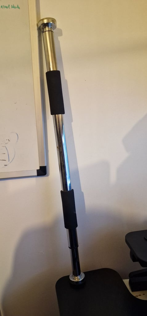 image for  Door-Frame Pull-Up Bar, Wide Grip Heavy-Duty Metal and Foam Chin-Up Pole, Adjustable 