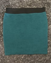 Topshop Green Textured Mini Skirt Size 8 - 10