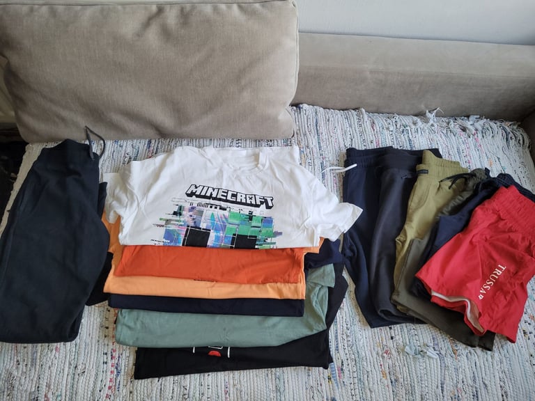 image for Boy bundle of clothes 8-10 y old football bag shorts jacket tshirts 
