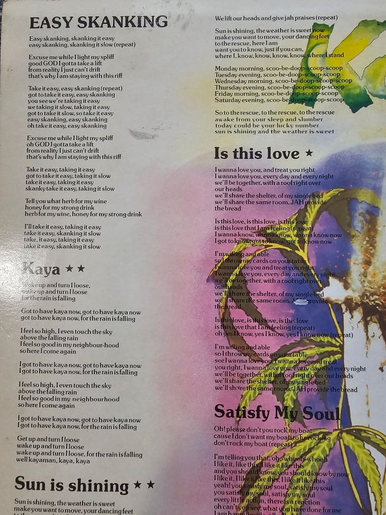 Vintage Bob Marley cover only 1978