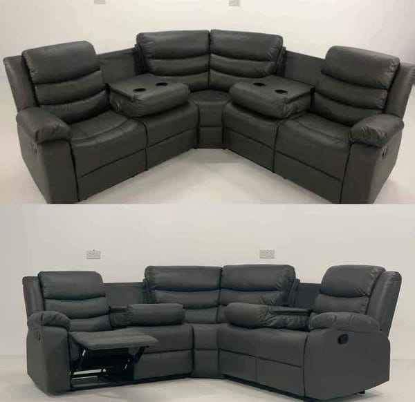 Roma PU Leather Recliner Corner Sofa 3+2 Seater