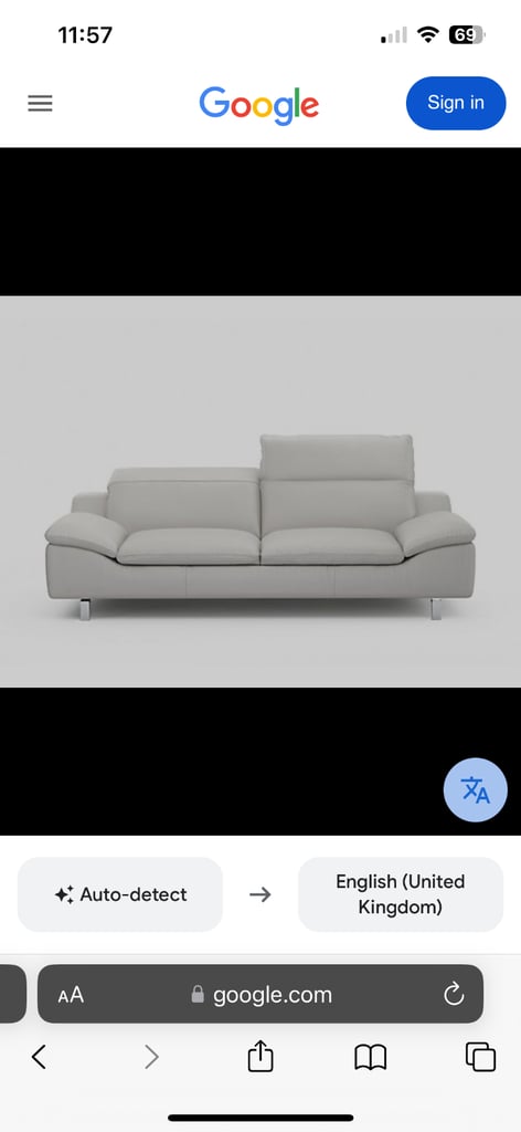FREE X2 Harvey’s cream leather 3 seater sofas and footstool