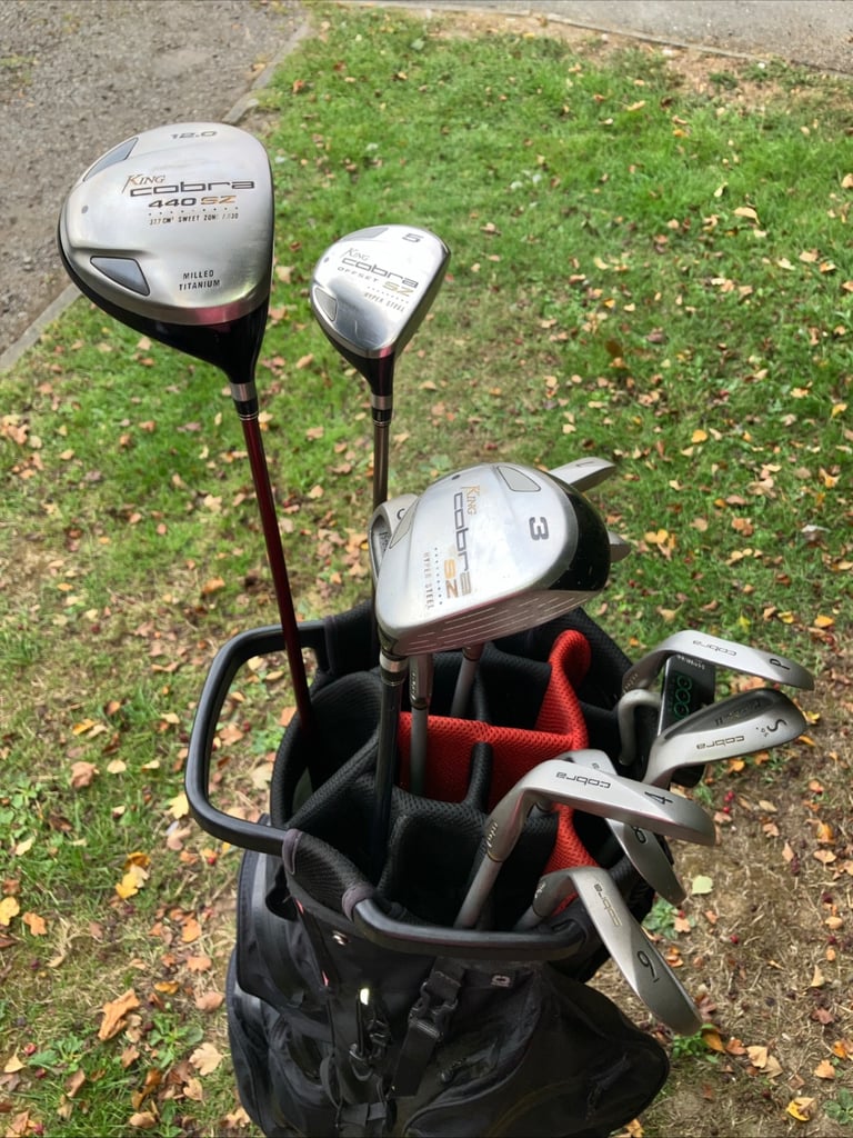 Men’s Golf Clubs King Cobra Driver 3-5 Wood 4-9 Iron Sw Pw Pool Putter Ogio Bag 