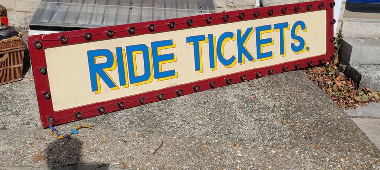 image for Original vintage fairground sign ride tickets sign 
