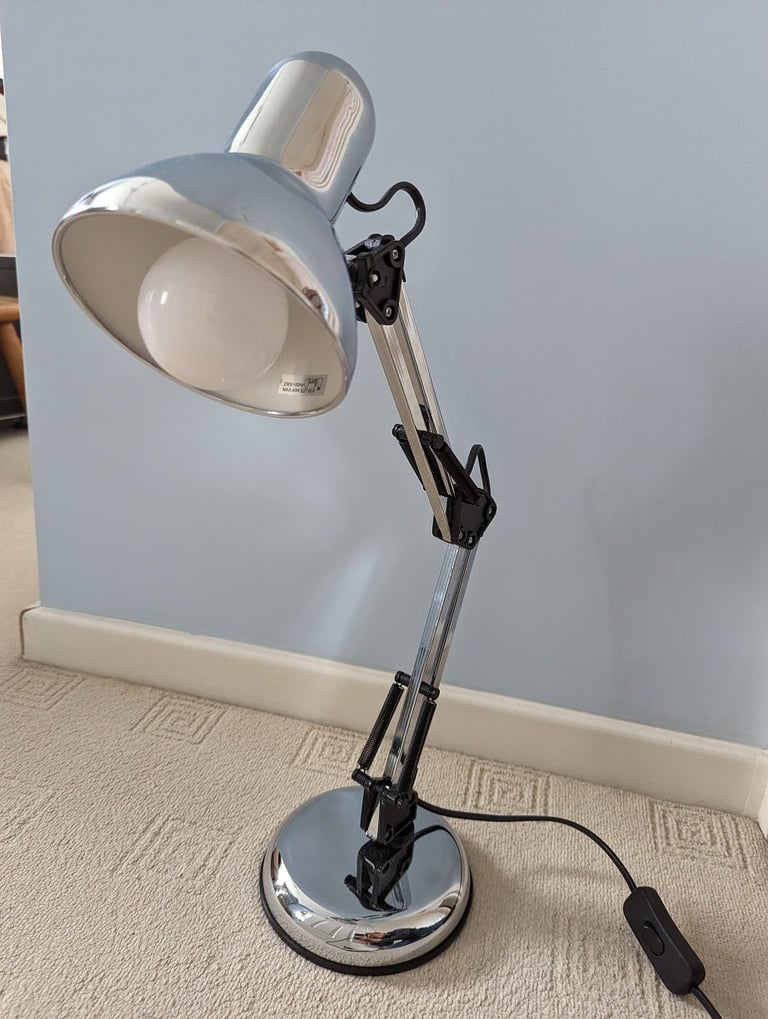 Smoked Chrome Anglepoise Desk Lamp - Pivot Springs- Multi-Adjust