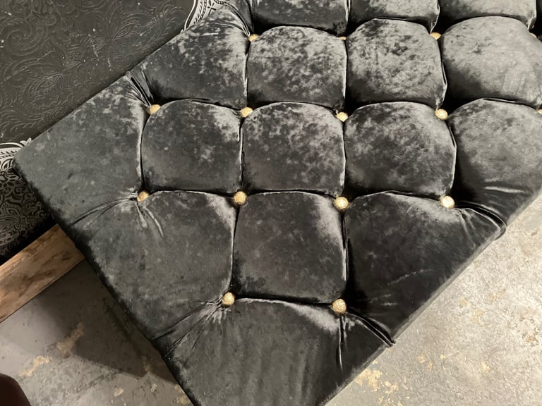 HUGE Immaculate Queen Anne Buffet Footstool Black and Gold - Delivery