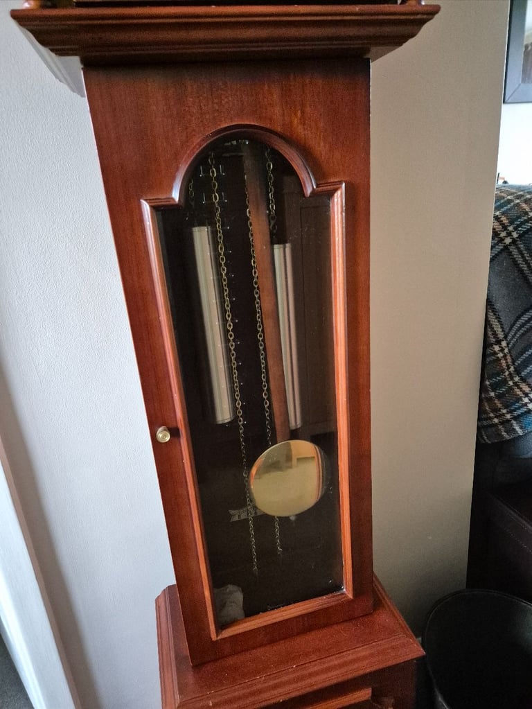 Tempus Fugit 31 Day Grandmother Laurain Clock, 142cm tall, clock strikes on the hour and every half
