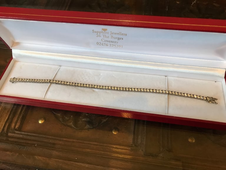 image for Sterling silver 925 bracelet with crystal inset stones