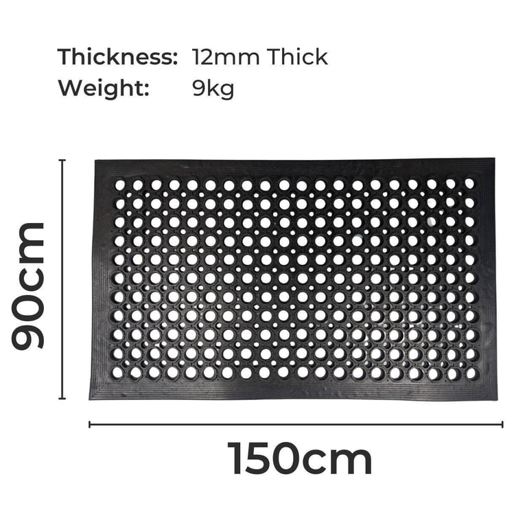 Non-Slip Anti-Fatigue Rubber Indoor & Outdoor Door Entrance / Industrial Kitchen Mat