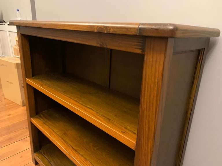 Low 3-Shelf Wooden Bookcases – excellent condition