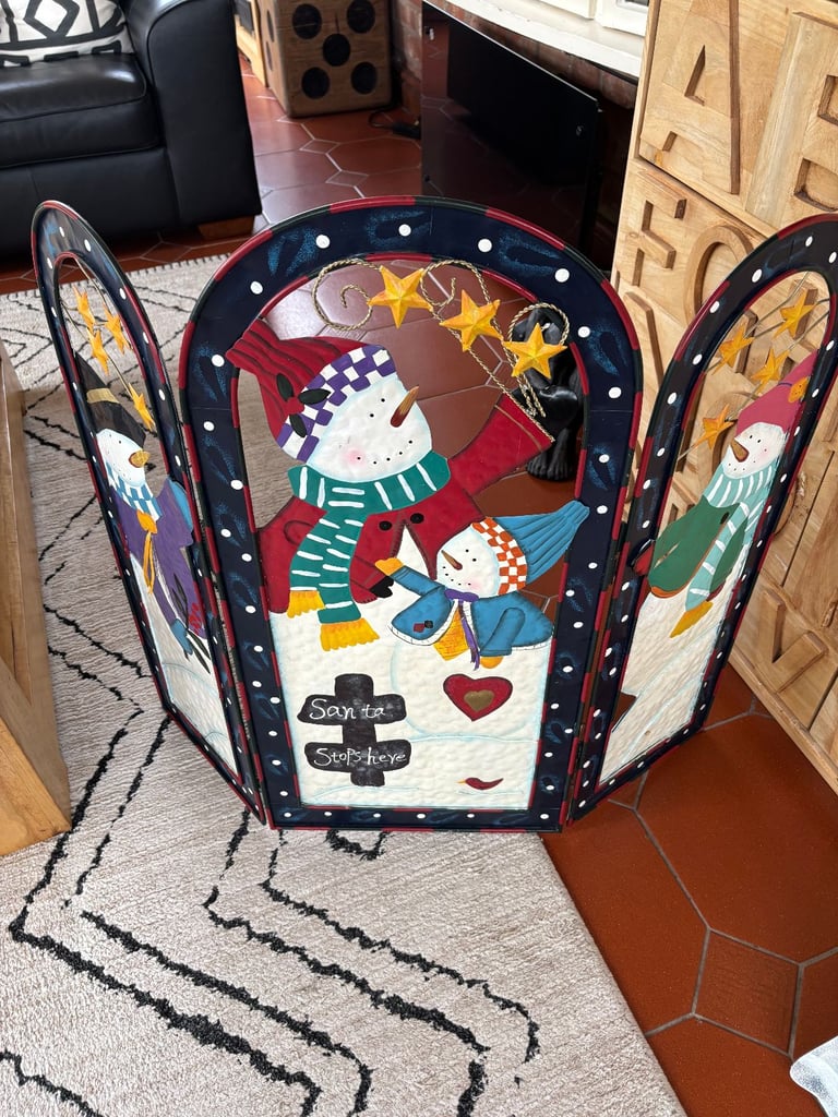 Stunning Metal Christmas Decorative Fire Guard