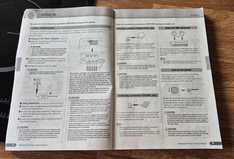 User manual for PSR-E303