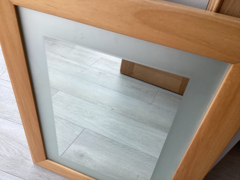 Wooden rectangular shaped mirror 