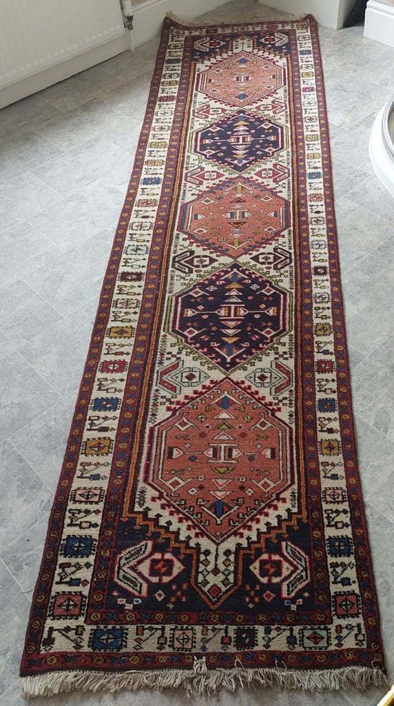 image for PERSIAN CARPET RUG HAND-KNOTTED Vintage/Antique Sarab runner 240 X 76CM