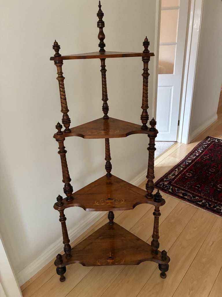 image for Edwardian Mahogany corner Whatnot. 