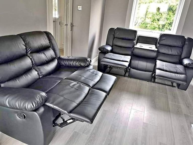 image for ]] Premium Quality Sofa - Leather 3+2 Seater Roma Recliner Sofa Set - Today Delivery ]]